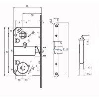 Защёлка 10590P-50 WC SN