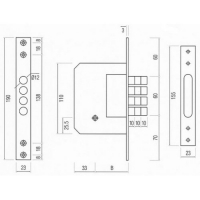 Замок 10189/4MF CP 5 ключей