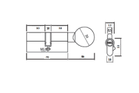 Цилиндр 12170/BTАВ (30x10x30) 5 ключей