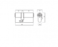 Цилиндр 12180/BК (25x10x45) 5 ключей