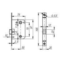 Защелка сантехническая L70AB