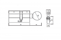 Цилиндр 12190/BTК (45x10x35) 5 ключей