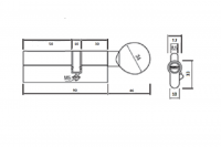 Цилиндр 12190/BTК (50x10x30) 5 ключей
