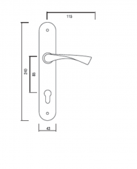Дверная ручка - Genoa Z13-3-85-85