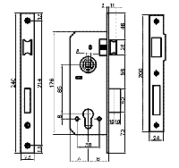 Корпус замка 10152/R 45мм BP
