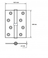 Петля дверная стальная разъёмная  4"x2.5"x2.5mm AB