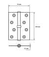 Петля дверная стальная разъёмная  5"x3"x2.5mm SN