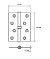 Петля дверная стальная разъёмная 4"x3"x2.5mm BP
