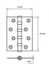 Петля дверная стальная универсальная 4BB 5"x3"x3mm SN
